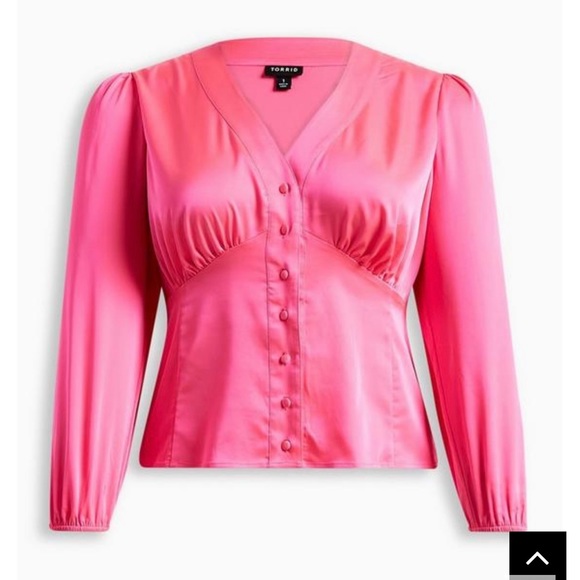 Satin button front shirt - Picture 2 of 4